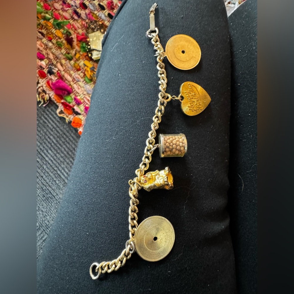 Gold Tone Charm Bracelet